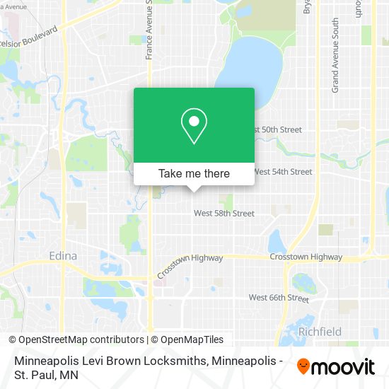Mapa de Minneapolis Levi Brown Locksmiths