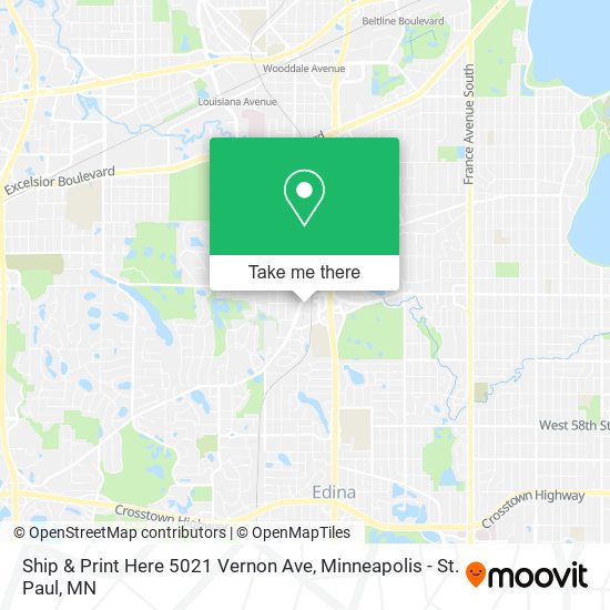 Mapa de Ship & Print Here 5021 Vernon Ave