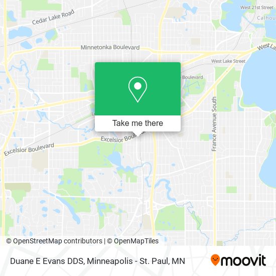 Duane E Evans DDS map