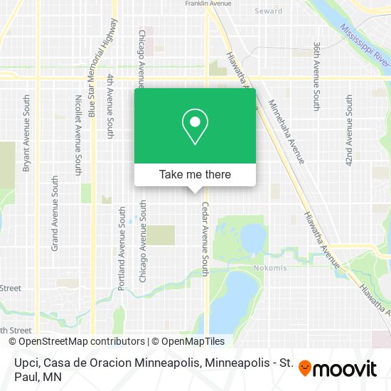 Mapa de Upci, Casa de Oracion Minneapolis