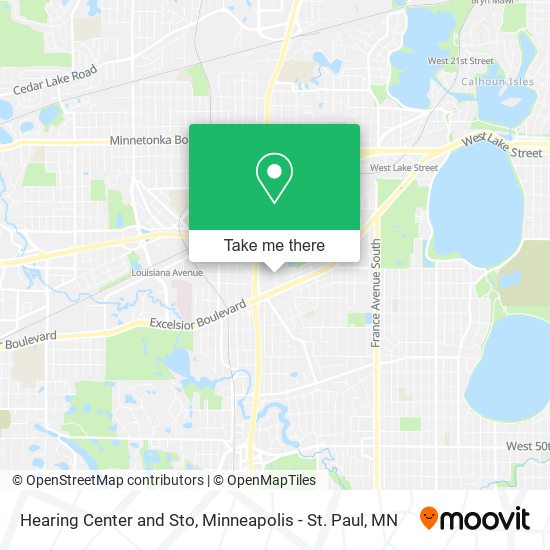 Hearing Center and Sto map
