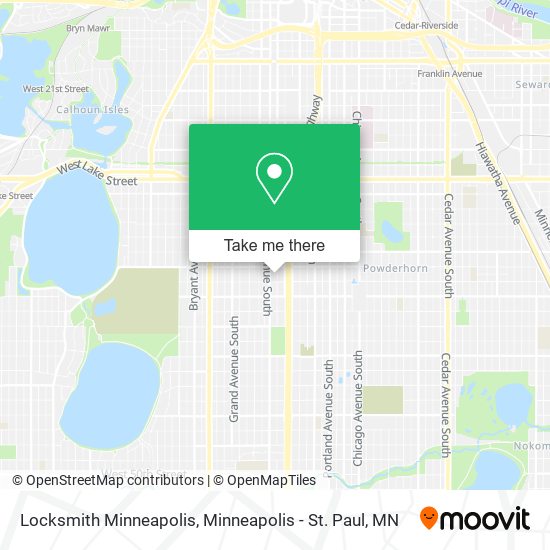 Locksmith Minneapolis map