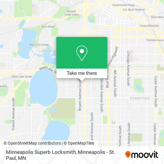 Minneapolis Superb Locksmith map