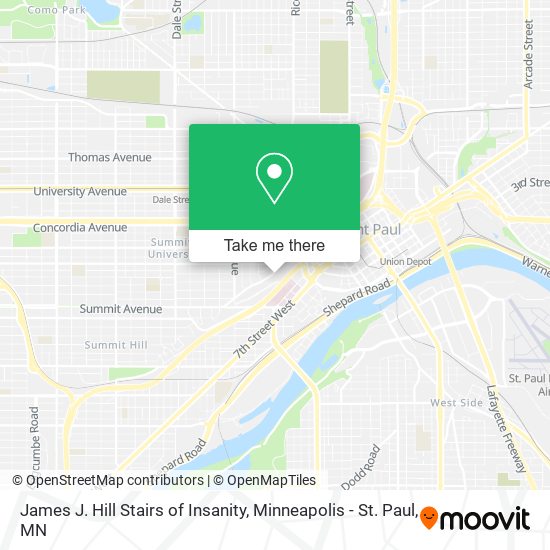 James J. Hill Stairs of Insanity map