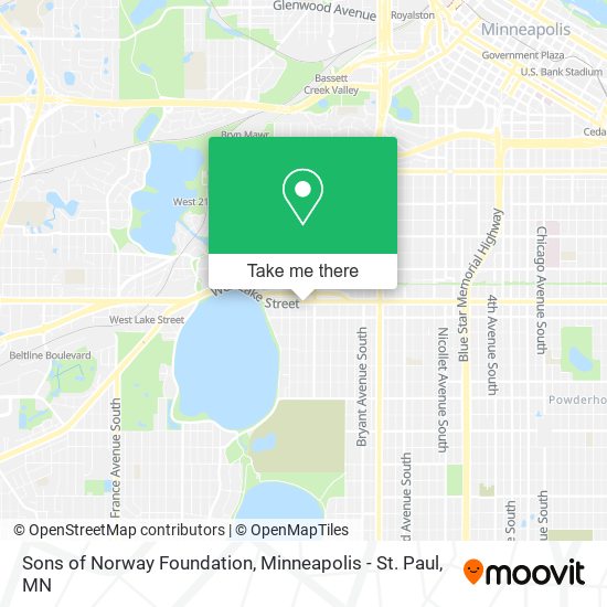 Mapa de Sons of Norway Foundation