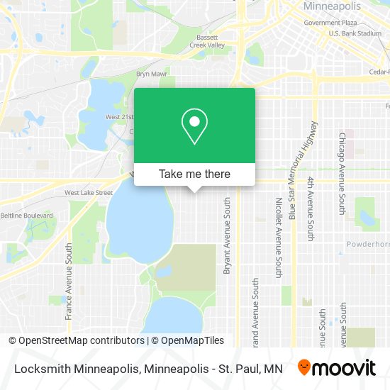 Mapa de Locksmith Minneapolis