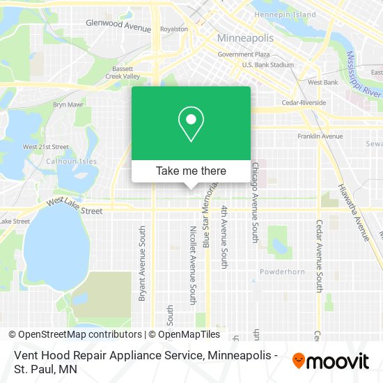 Mapa de Vent Hood Repair Appliance Service