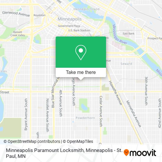 Minneapolis Paramount Locksmith map