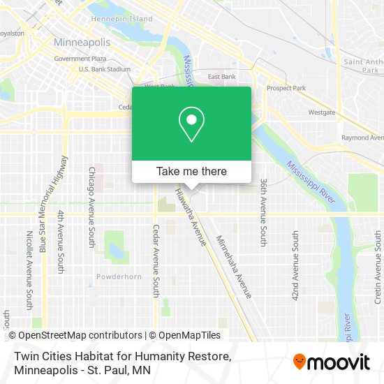 Twin Cities Habitat for Humanity Restore map