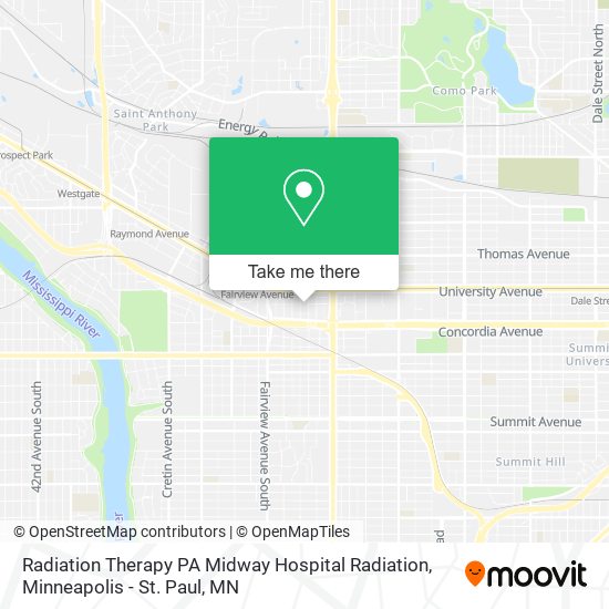 Mapa de Radiation Therapy PA Midway Hospital Radiation