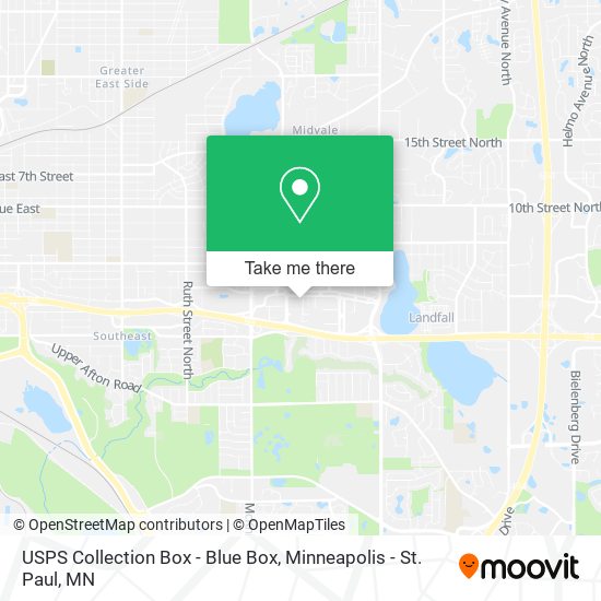 Mapa de USPS Collection Box - Blue Box