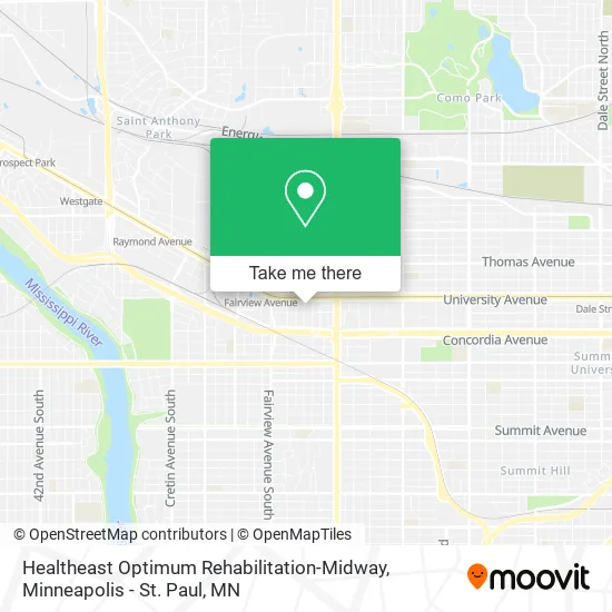 Healtheast Optimum Rehabilitation-Midway map