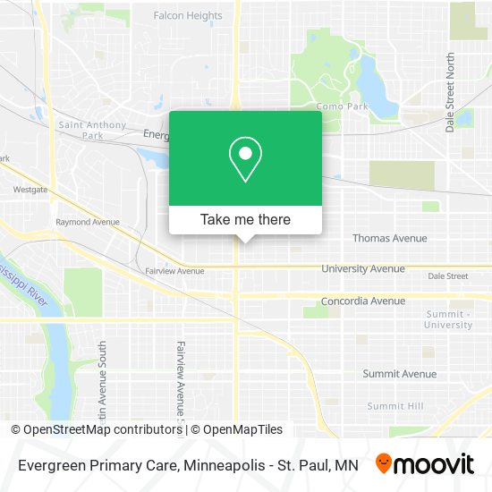 Evergreen Primary Care map