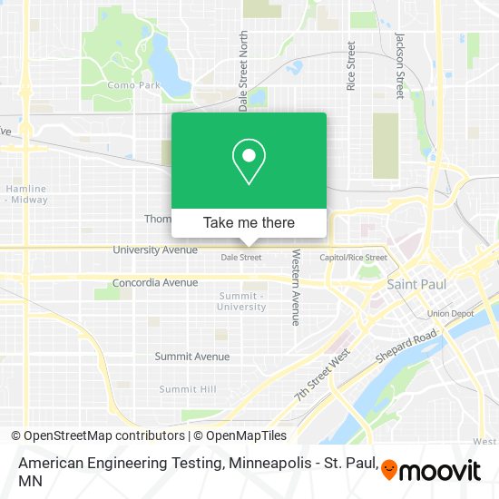 American Engineering Testing map