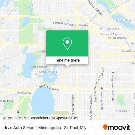 Irv's Auto Service map