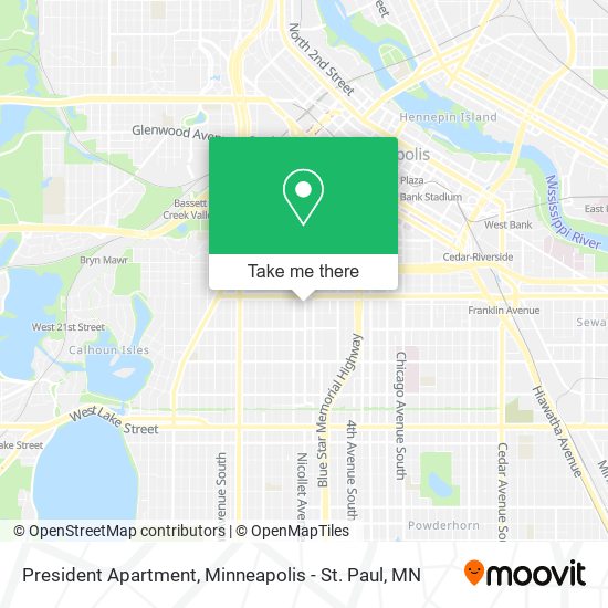 President Apartment map