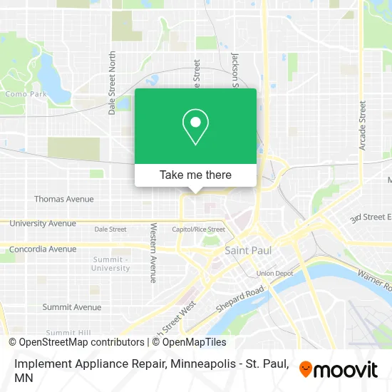 Implement Appliance Repair map