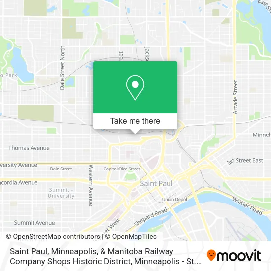 Saint Paul, Minneapolis, & Manitoba Railway Company Shops Historic District map