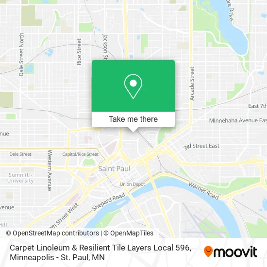 Mapa de Carpet Linoleum & Resilient Tile Layers Local 596