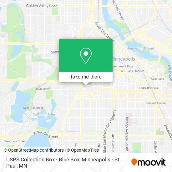 Mapa de USPS Collection Box - Blue Box