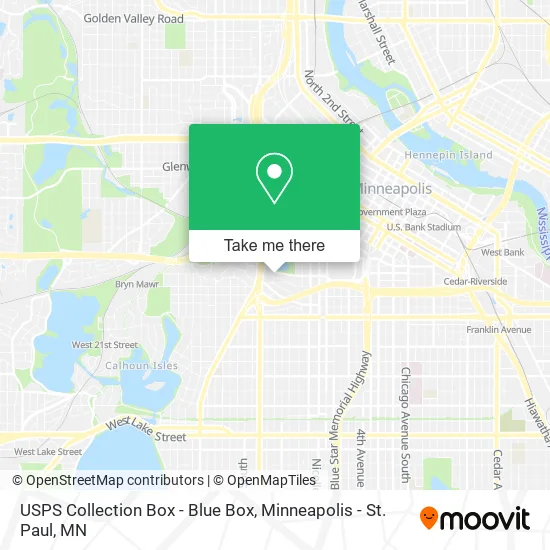 Mapa de USPS Collection Box - Blue Box