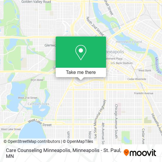 Mapa de Care Counseling Minneapolis