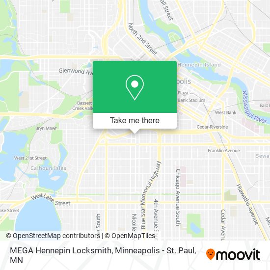 MEGA Hennepin Locksmith map