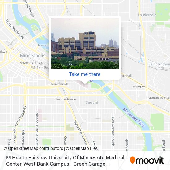 Mapa de M Health Fairview University Of Minnesota Medical Center, West Bank Campus - Green Garage