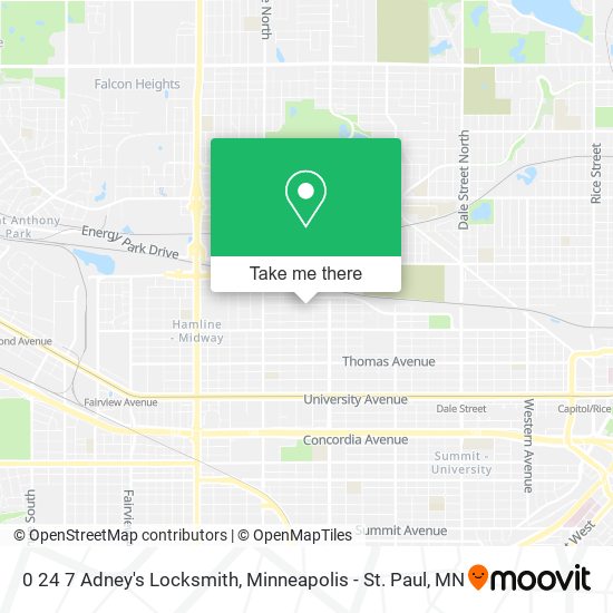 Mapa de 0 24 7 Adney's Locksmith