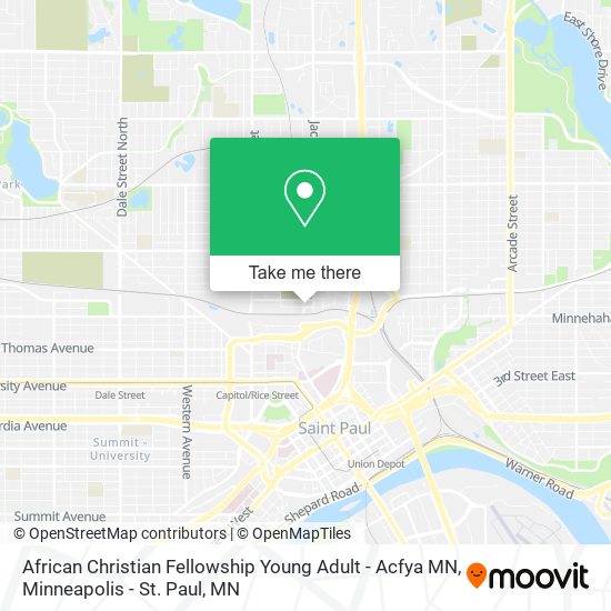 Mapa de African Christian Fellowship Young Adult - Acfya MN