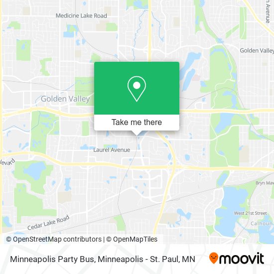 Mapa de Minneapolis Party Bus