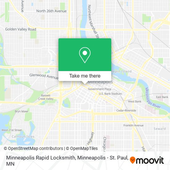 Mapa de Minneapolis Rapid Locksmith