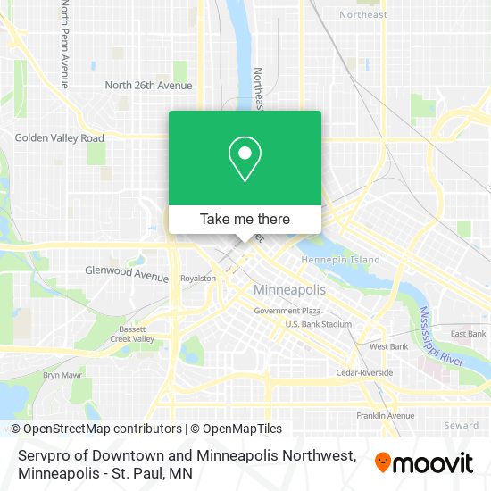 Servpro of Downtown and Minneapolis Northwest map