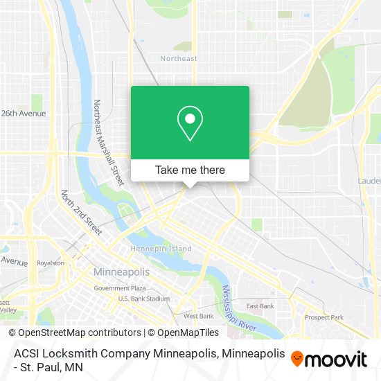 ACSI Locksmith Company Minneapolis map