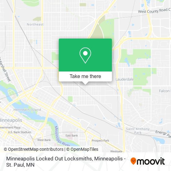 Mapa de Minneapolis Locked Out Locksmiths