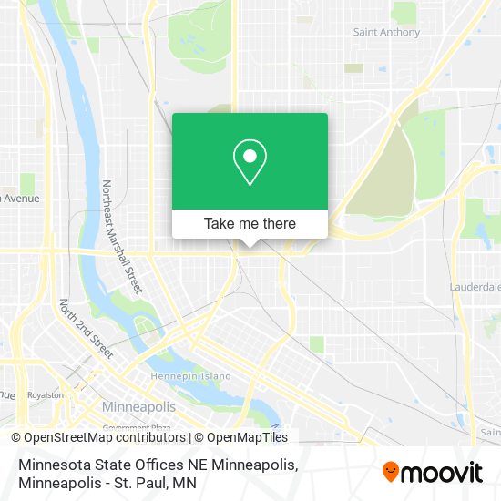 Minnesota State Offices NE Minneapolis map