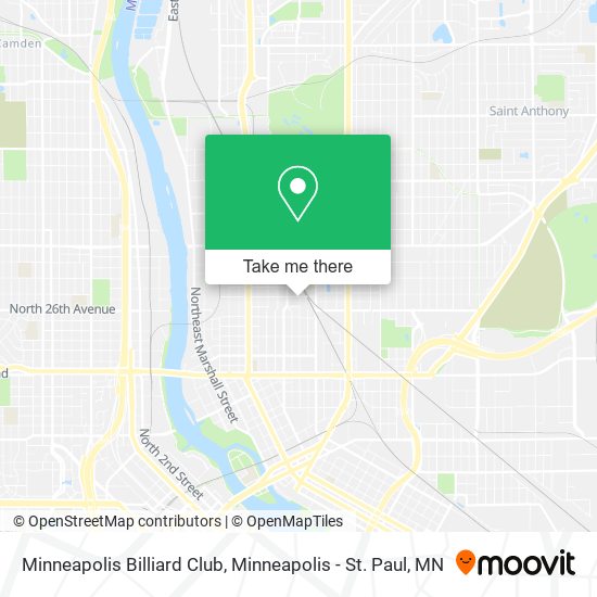 Minneapolis Billiard Club map