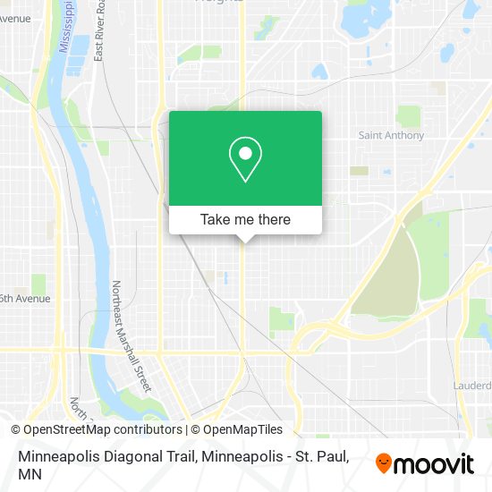 Minneapolis Diagonal Trail map