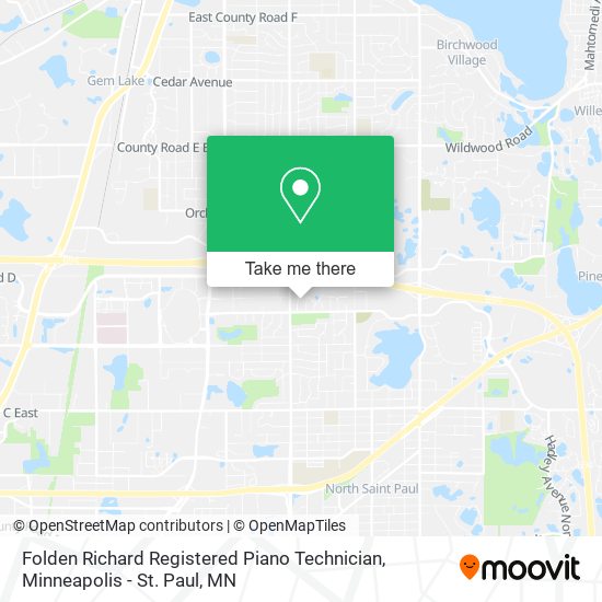 Folden Richard Registered Piano Technician map