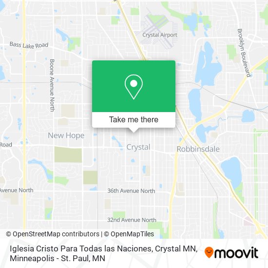 Iglesia Cristo Para Todas las Naciones, Crystal MN map