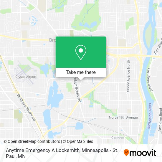 Mapa de Anytime Emergency A Locksmith