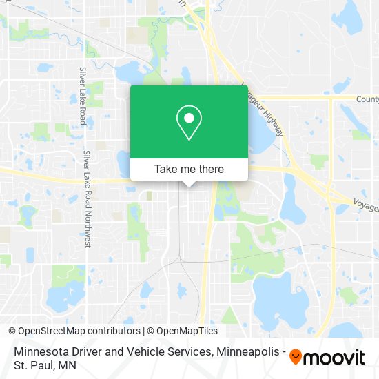 Minnesota Driver and Vehicle Services map