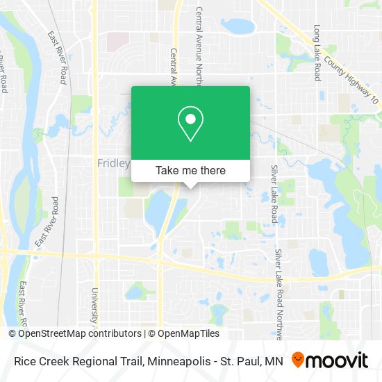 Rice Creek Regional Trail map