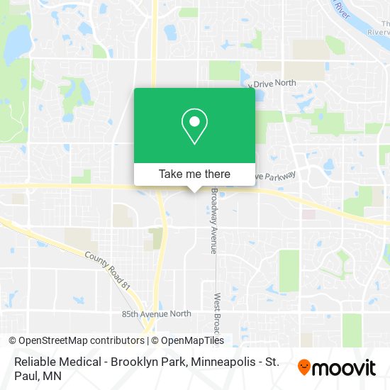 Mapa de Reliable Medical - Brooklyn Park