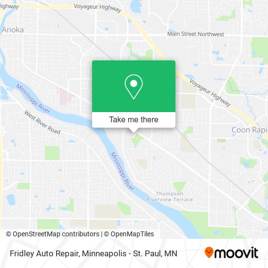 Fridley Auto Repair map