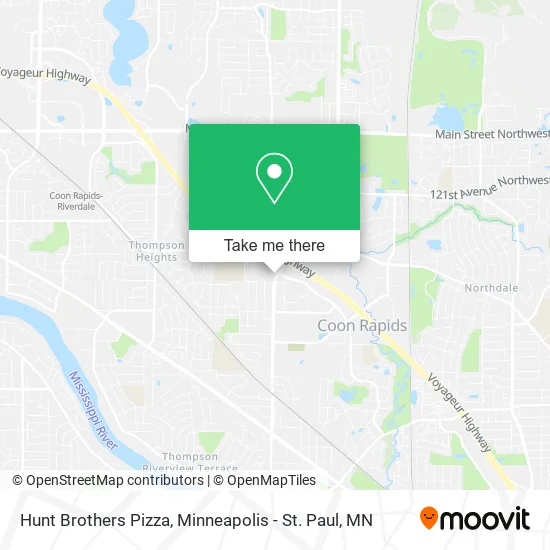 Hunt Brothers Pizza map