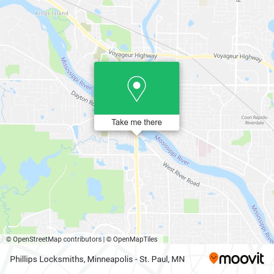 Phillips Locksmiths map