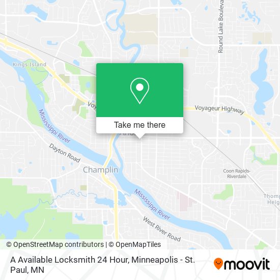 A Available Locksmith 24 Hour map