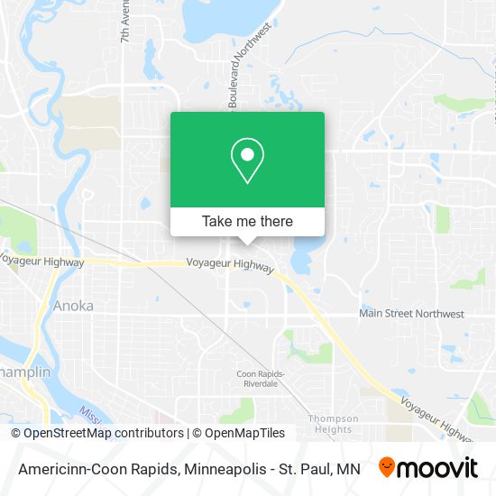 Americinn-Coon Rapids map