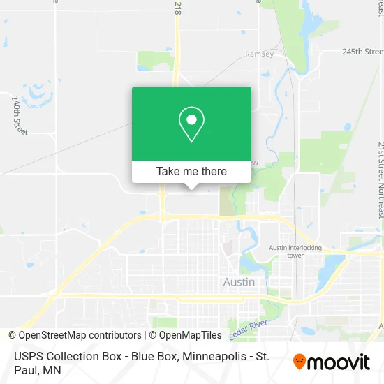 USPS Collection Box - Blue Box map